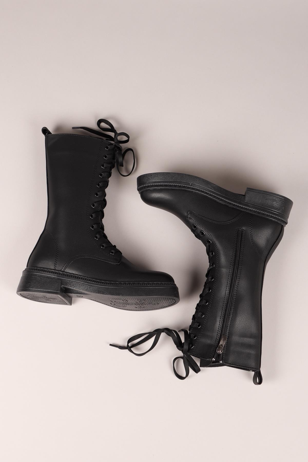 EVA Bağcıklı Yarım Çizme SİYAHÇİZME 