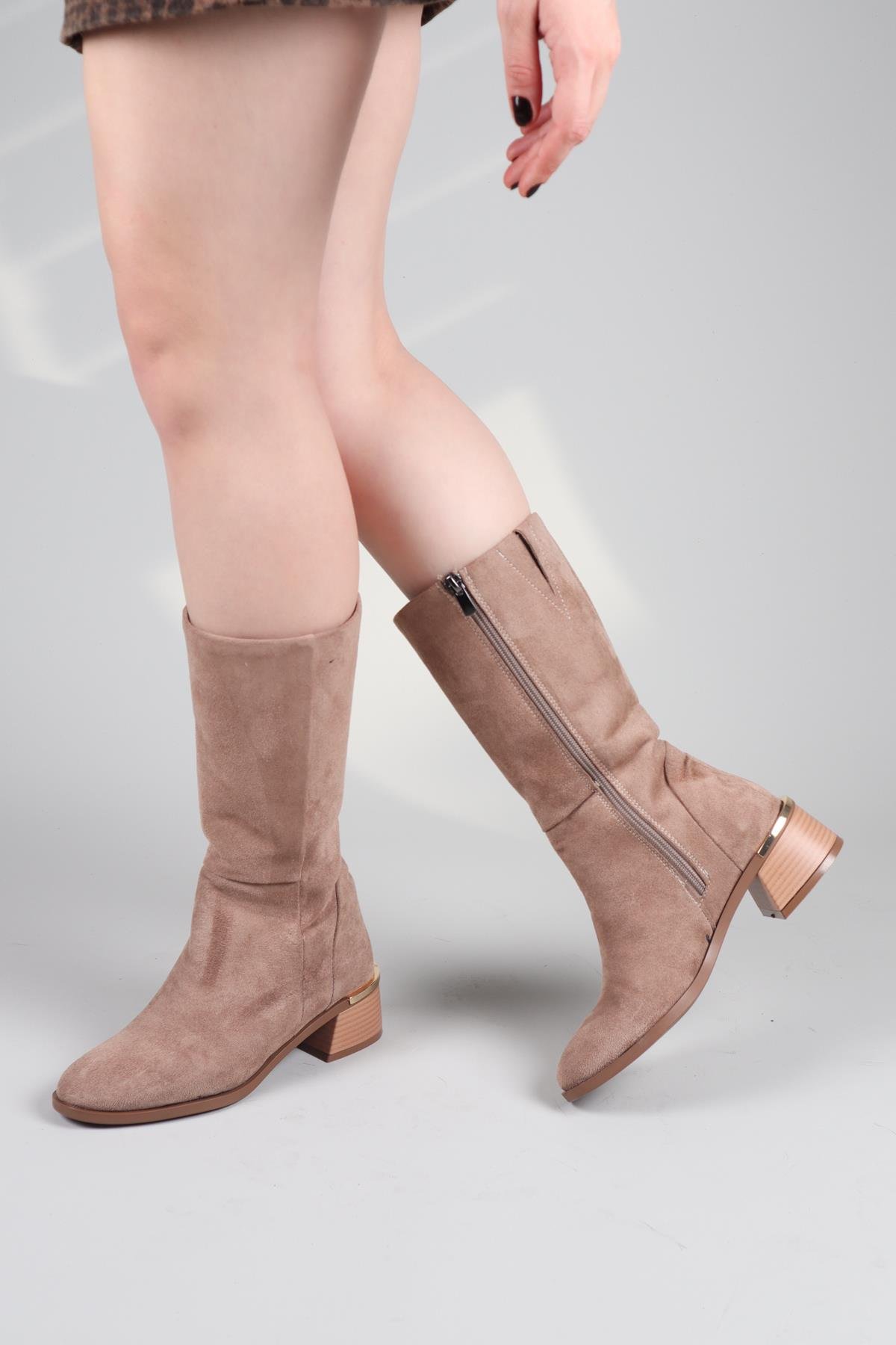FAYE Süet Yarım Çizme VİZONÇİZME 