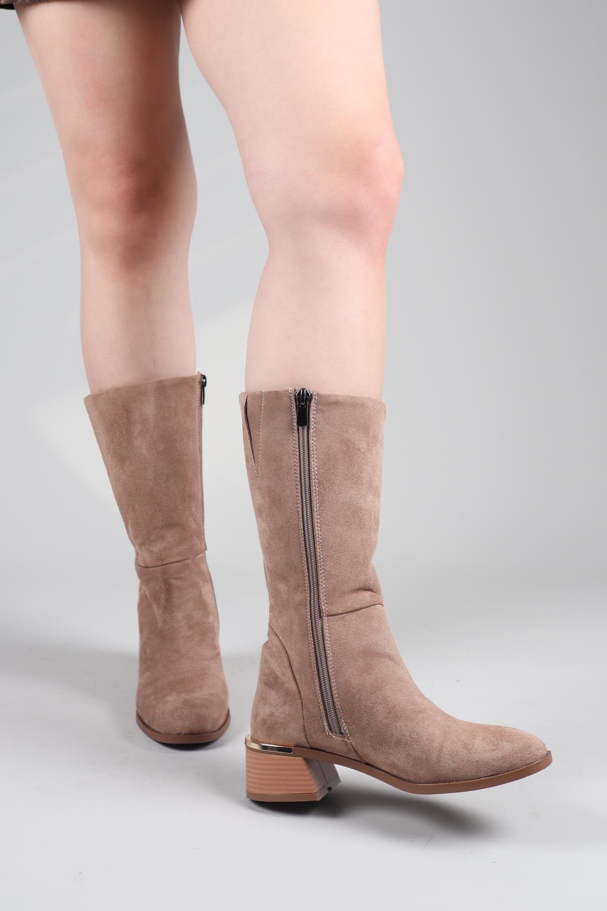 FAYE Süet Yarım Çizme VİZONÇİZME 