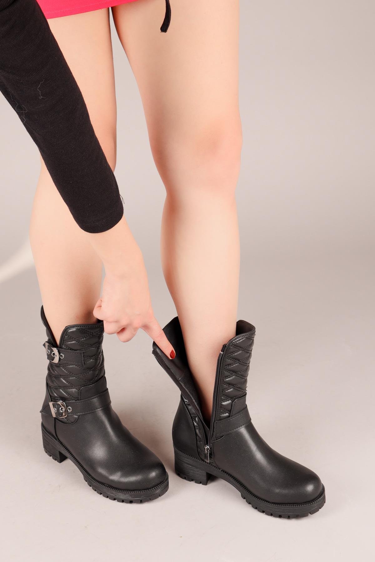 GORDANA Kapitoneli Kemerli Bot SİYAHBOT