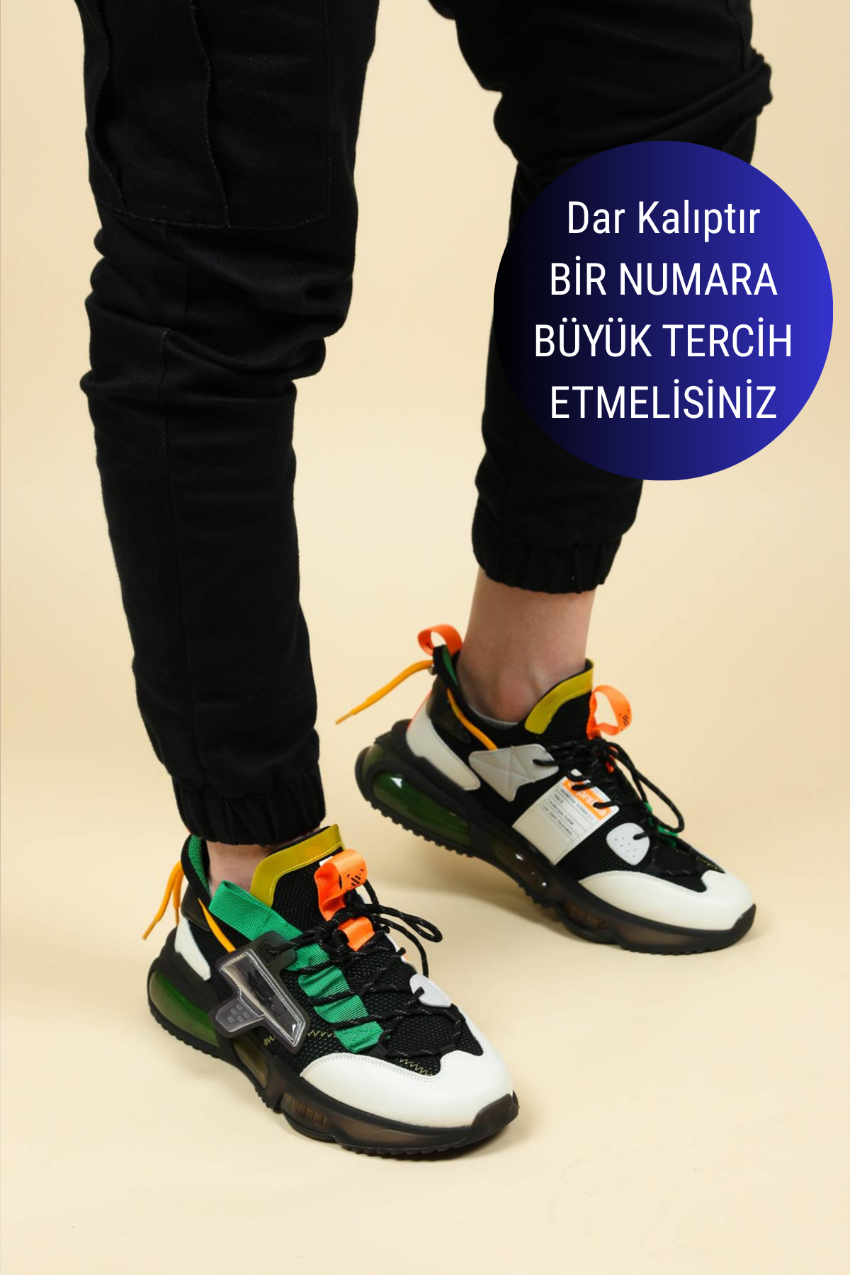 GUJA Bağcık Detaylı Triko Erkek Spor Ayakkabı SİYAHERKEK