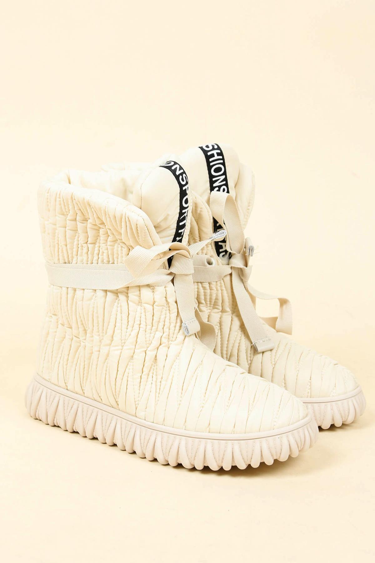 GUJA Dikiş Detaylı Şişme Bot BEJ