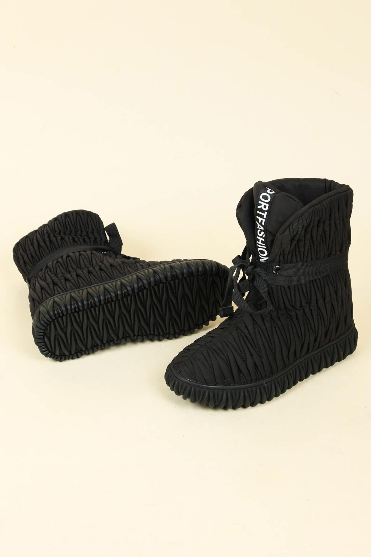 GUJA Dikiş Detaylı Şişme Bot SİYAHBOT