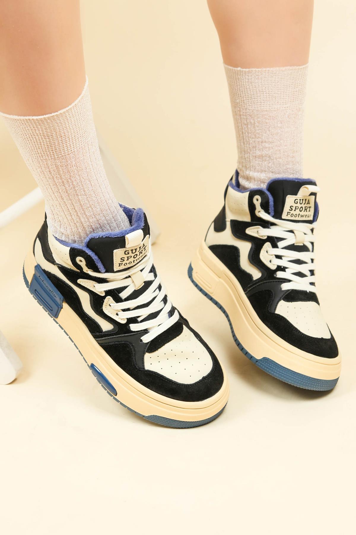 GUJA Garnili Kalın Taban Sneakers SİYAHBOT