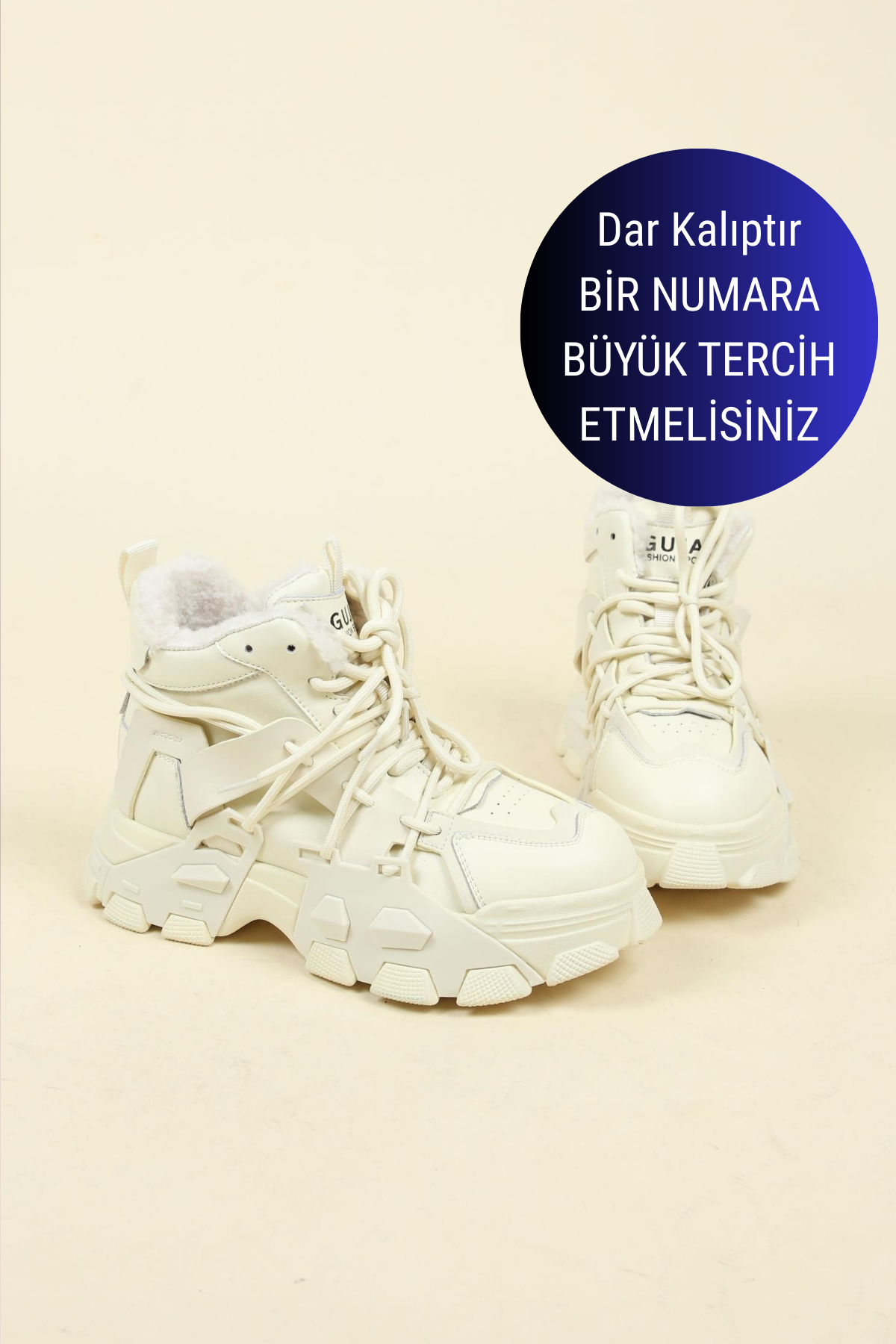 GUJA İçi Peluş Kalın Tabanlı Spor Bot TENBOT