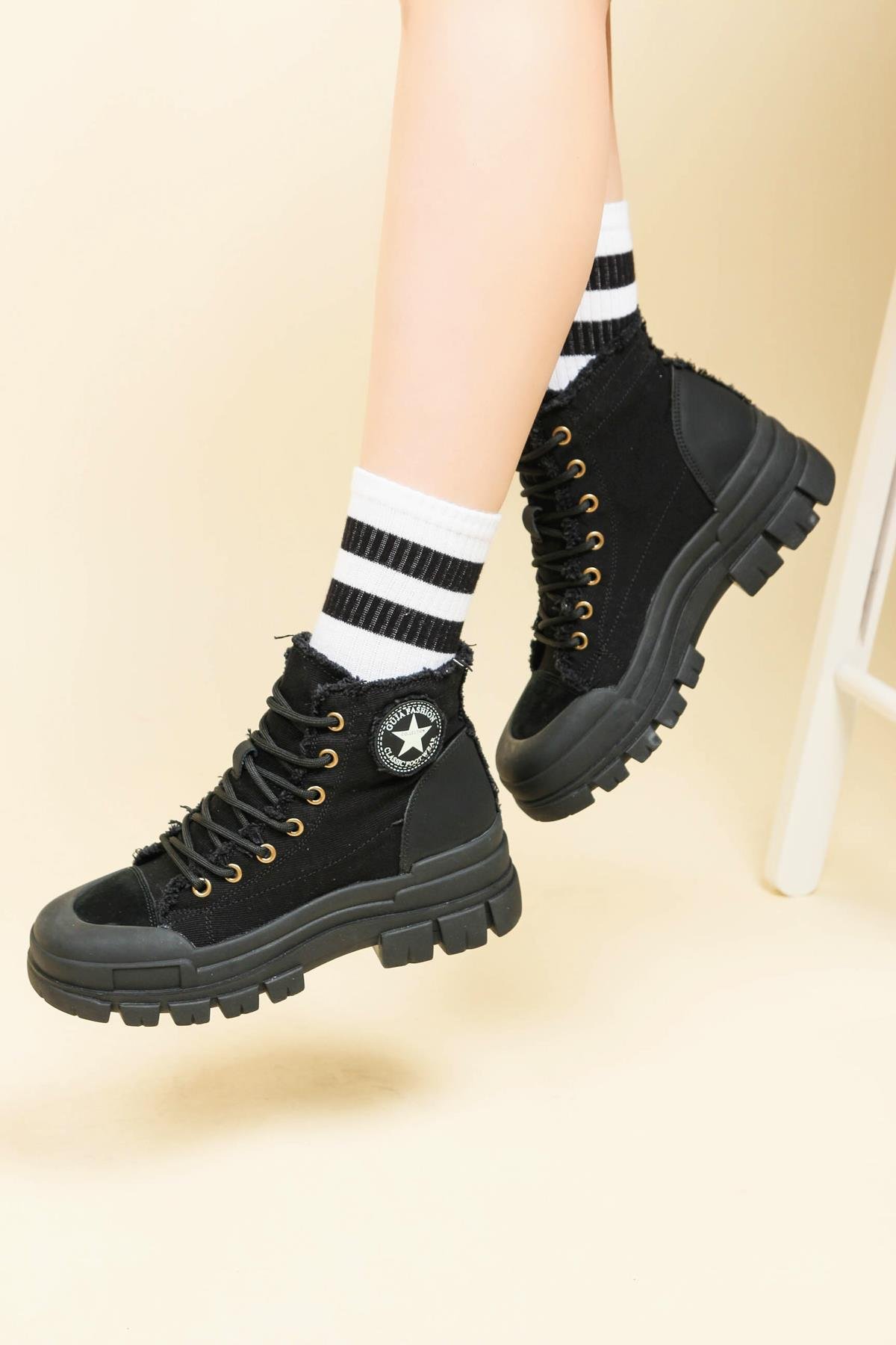 GUJA Kanvas Sneakers SİYAHBOT