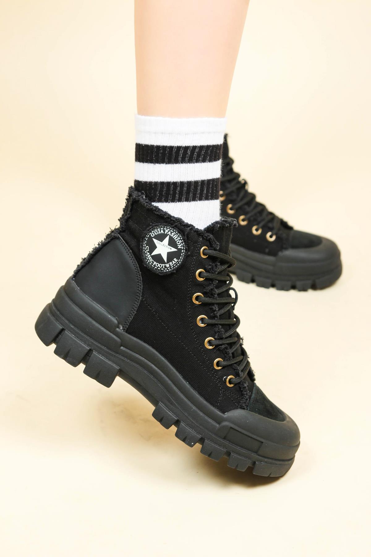 GUJA Kanvas Sneakers SİYAHBOT