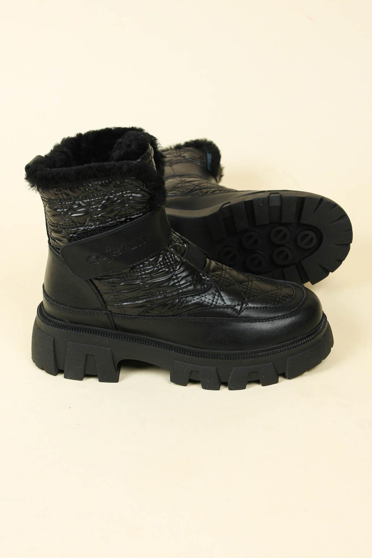 GUJA Paraşüt-Cilt Garnili Cırtlı Bot SİYAHBOT