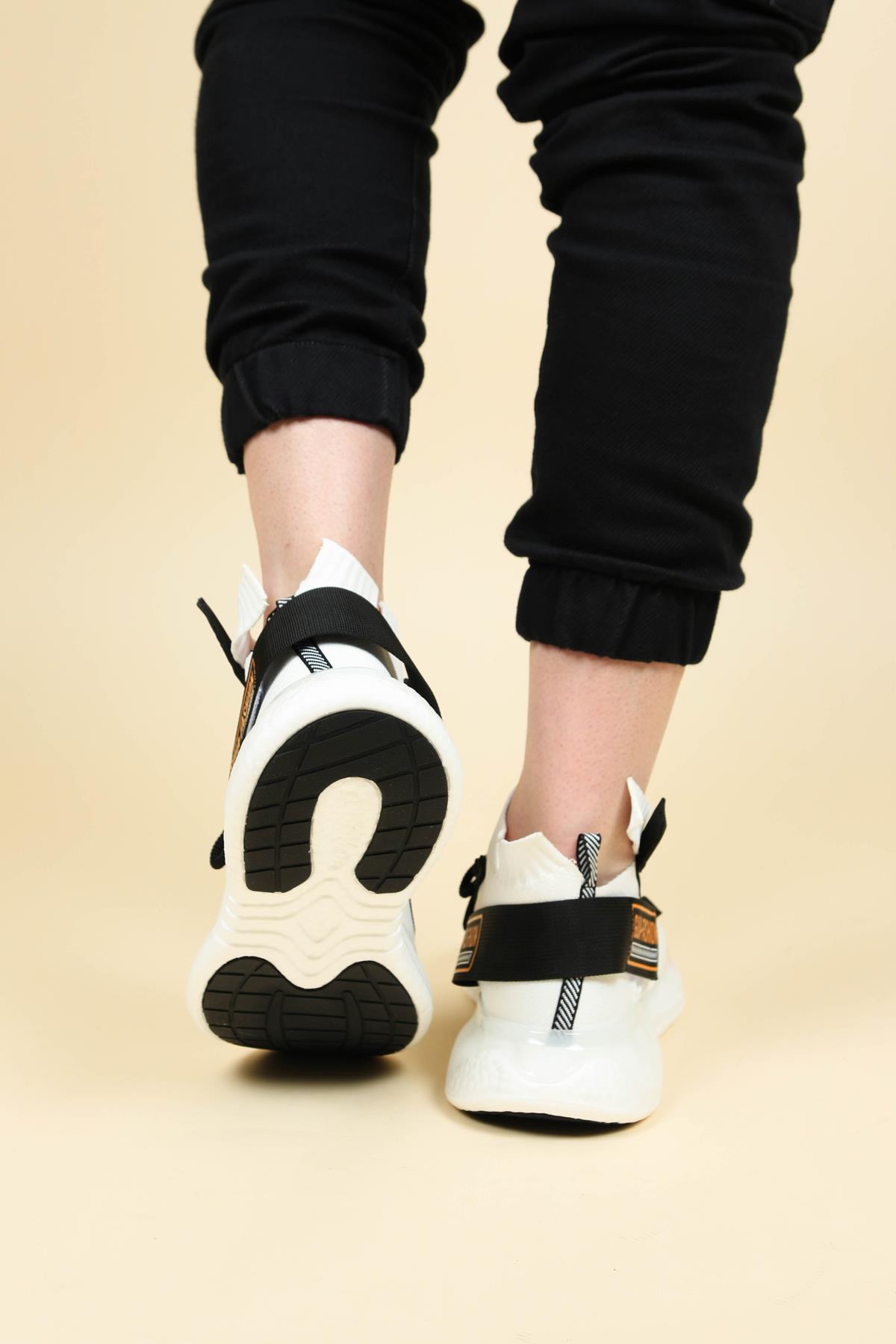 GUJA Şeffaf Taban Triko Erkek Spor Ayakkabı BEYAZERKEK