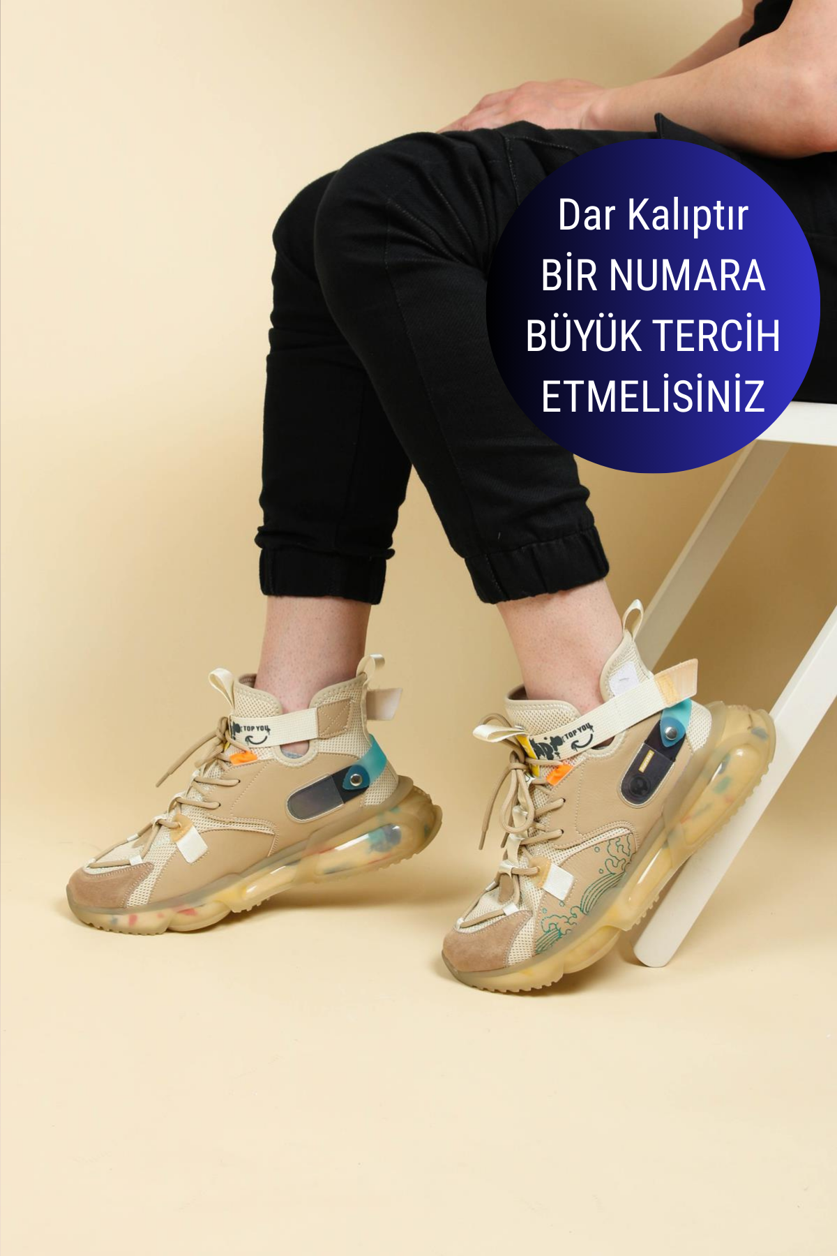 GUJA Triko Cilt Garnili Bilekli Erkek Sneakers BEJERKEK