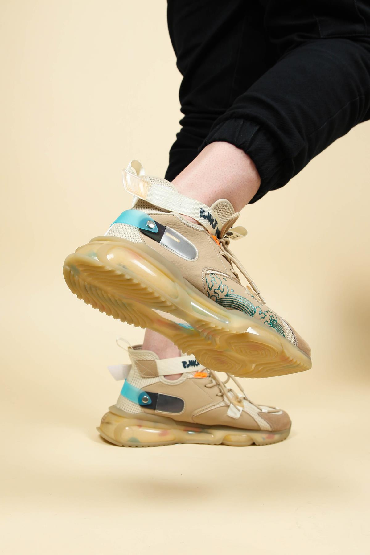 GUJA Triko Cilt Garnili Bilekli Erkek Sneakers BEJERKEK