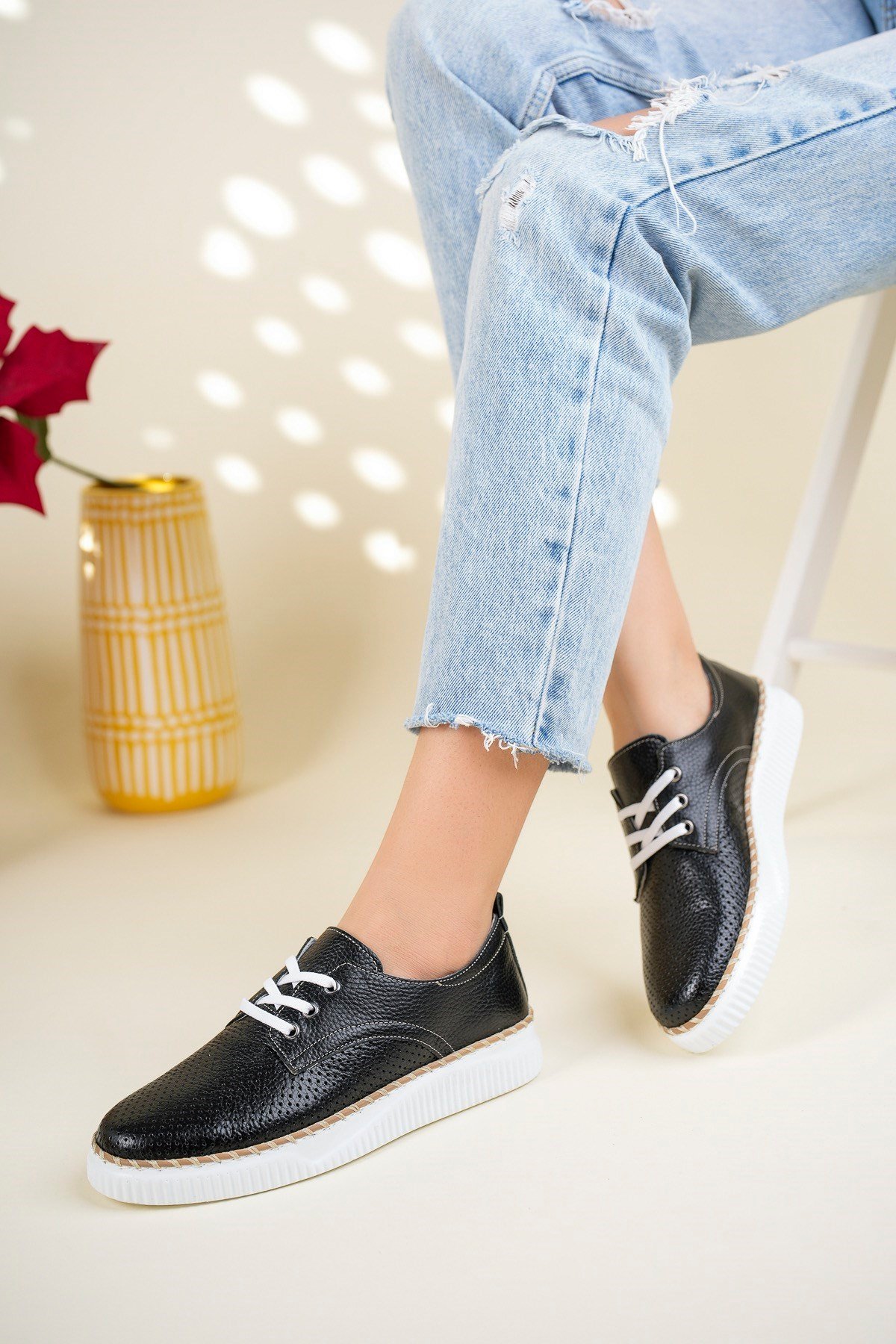 Hakiki Deri Bağcıklı Ayakkabı SİYAHSPOR AYAKKABI