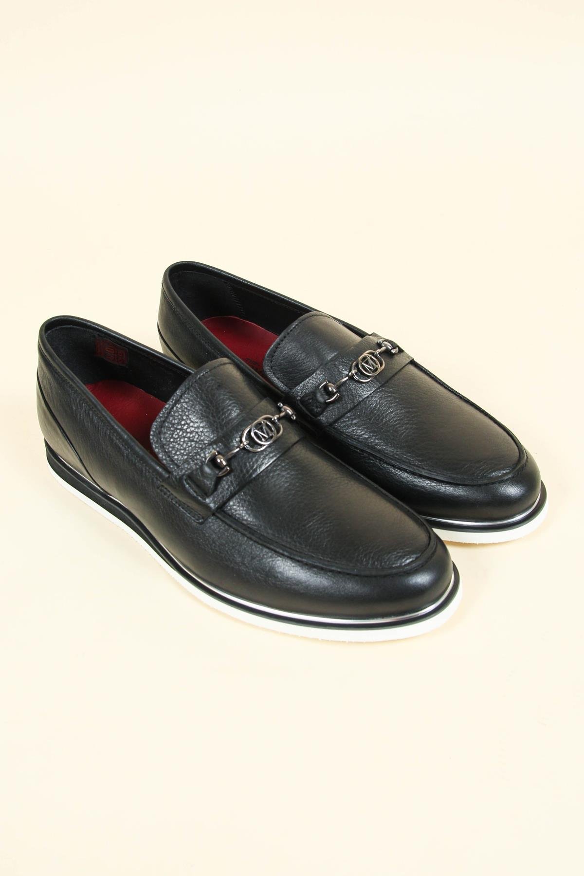 Hakiki Deri Tokalı Erkek Ayakkabı SİYAHERKEK