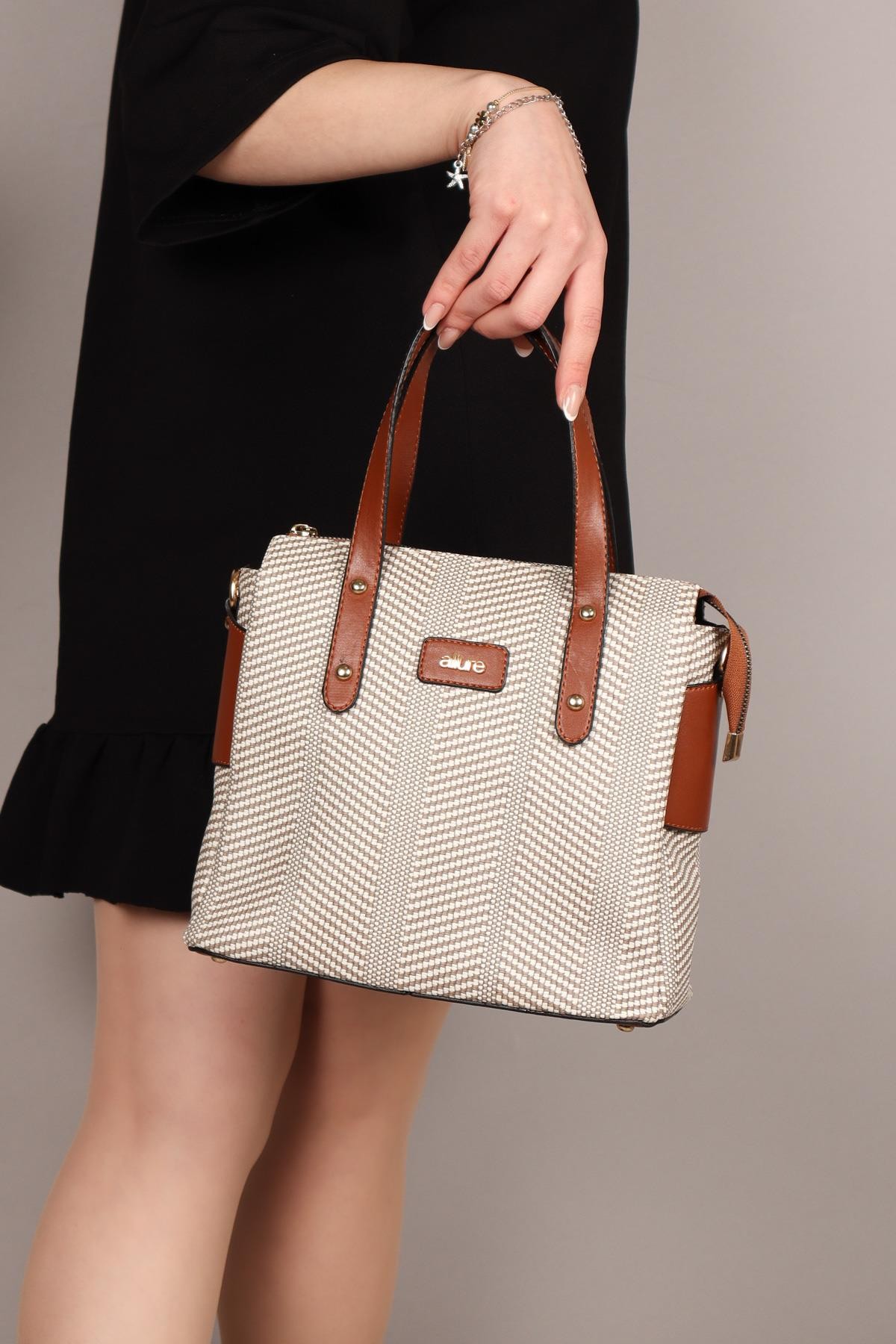 Hasır Baskı Kadın Çanta TABAÇANTA