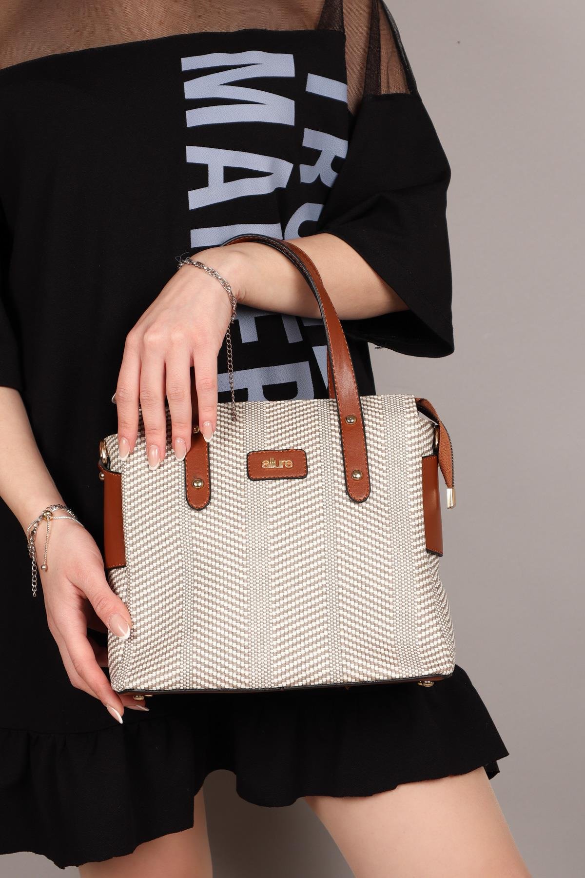 Hasır Baskı Kadın Çanta TABAÇANTA
