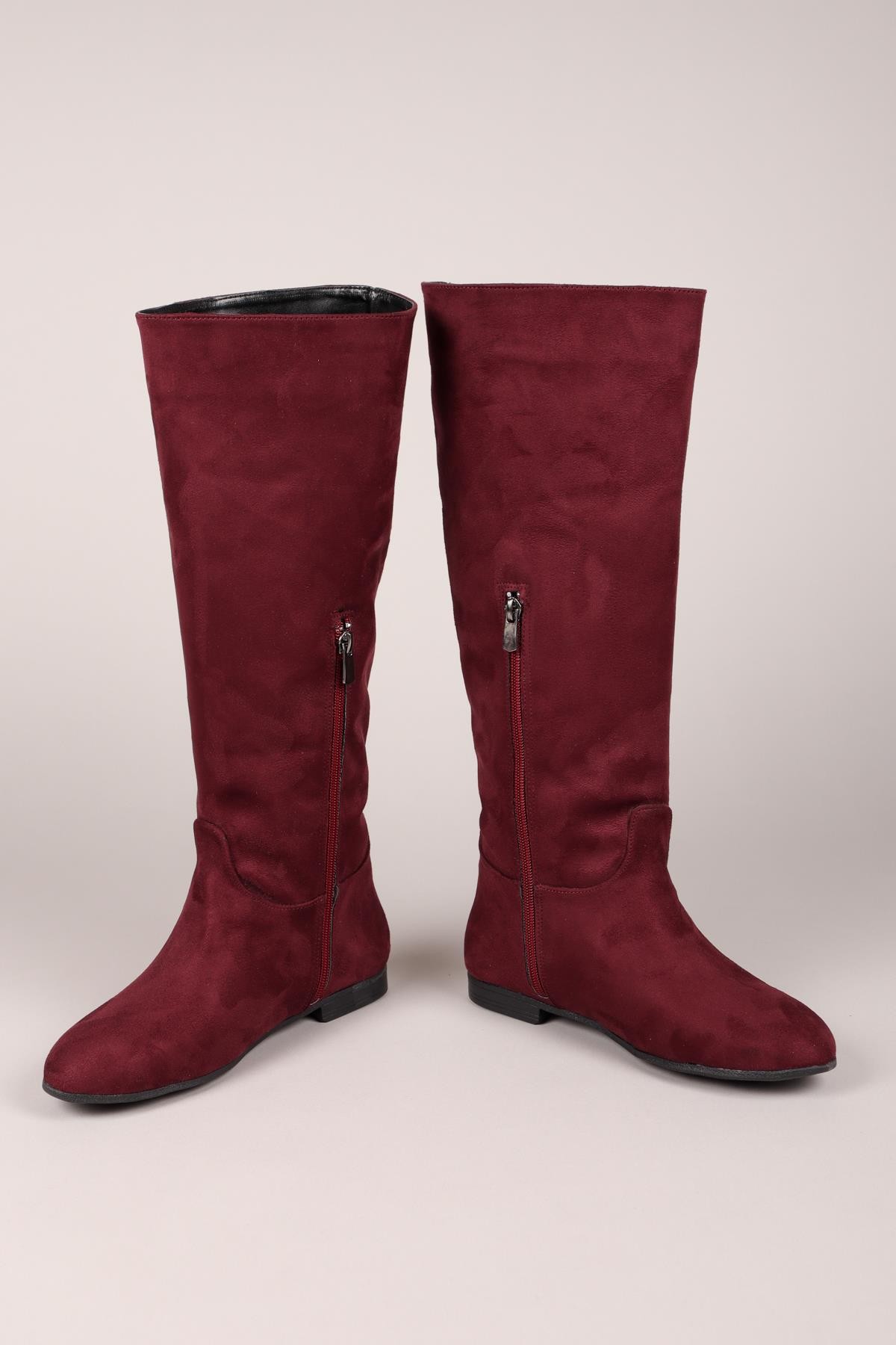 İLSE Düz Süet Çizme BORDOÇİZME 