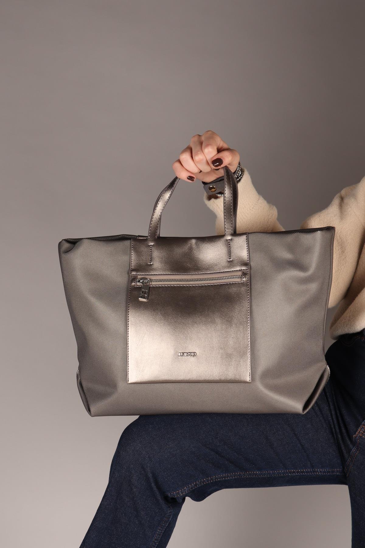 JP Çift Bölmeli Büyük Çanta GRİÇANTA