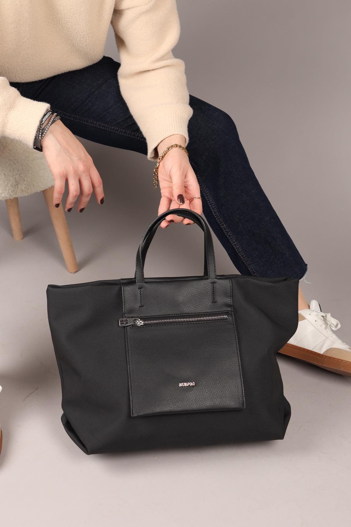 JP Çift Bölmeli Büyük Çanta SİYAHÇANTA