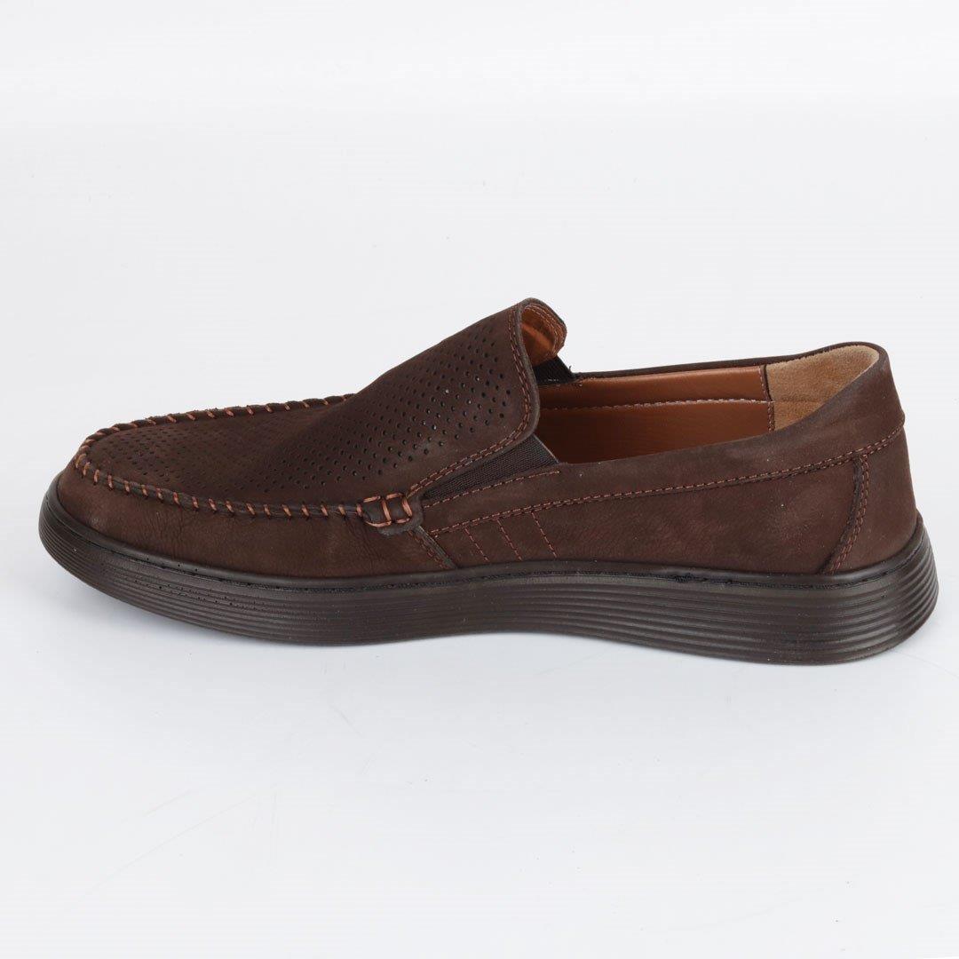 Kahverengi Hakiki Deri Loafer Erkek Günlük Ayakkabı