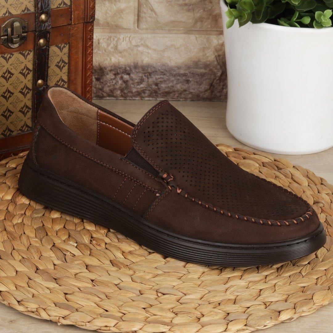 Kahverengi Hakiki Deri Loafer Erkek Günlük Ayakkabı