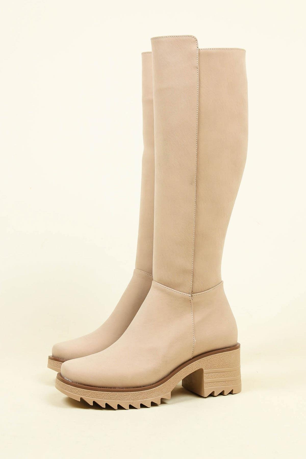 Kalın Topuklu Nubuk Çizme TENÇİZME 