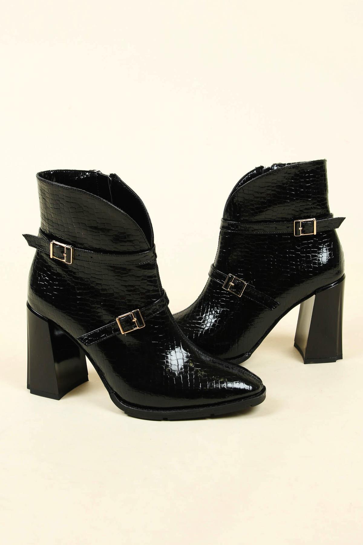 Kemer Detaylı Kroko Bot SİYAHBOT