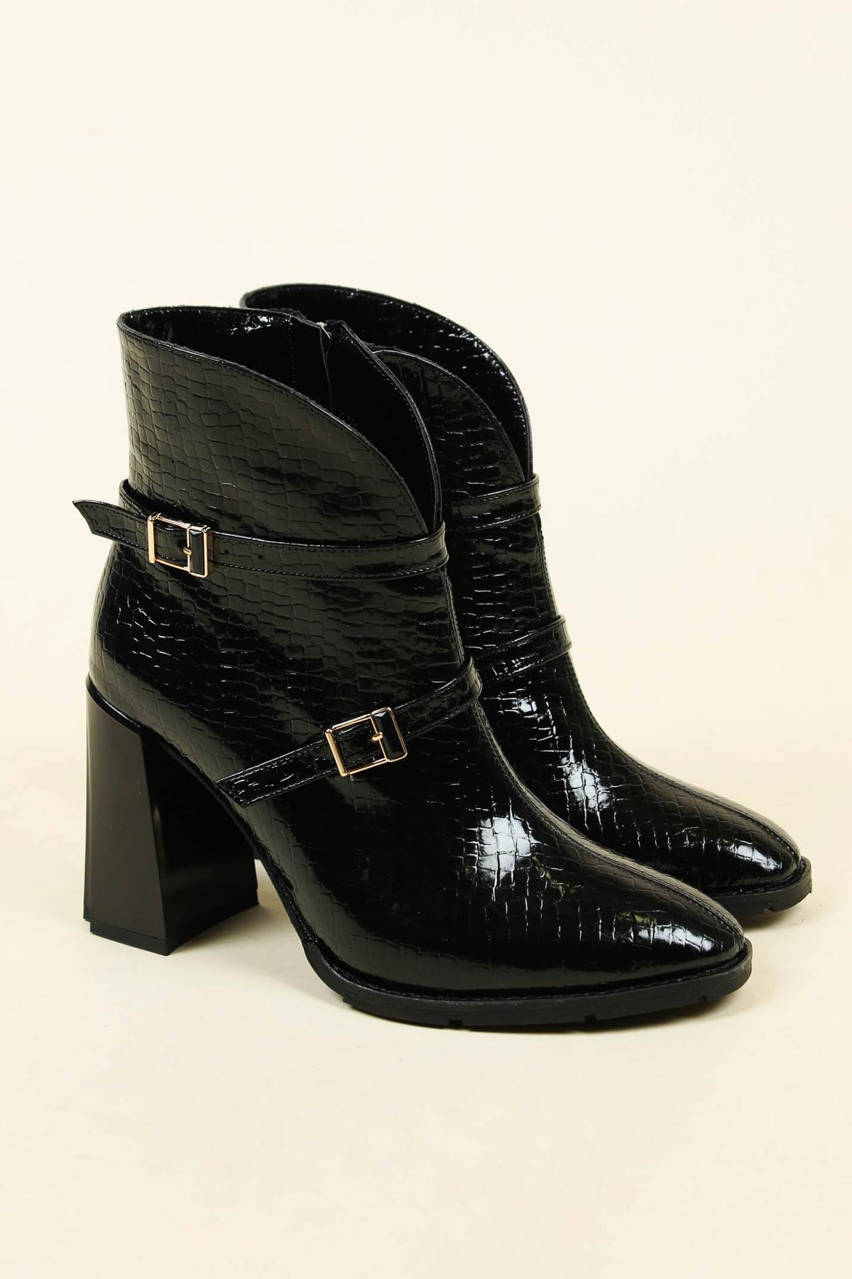 Kemer Detaylı Kroko Bot SİYAHBOT