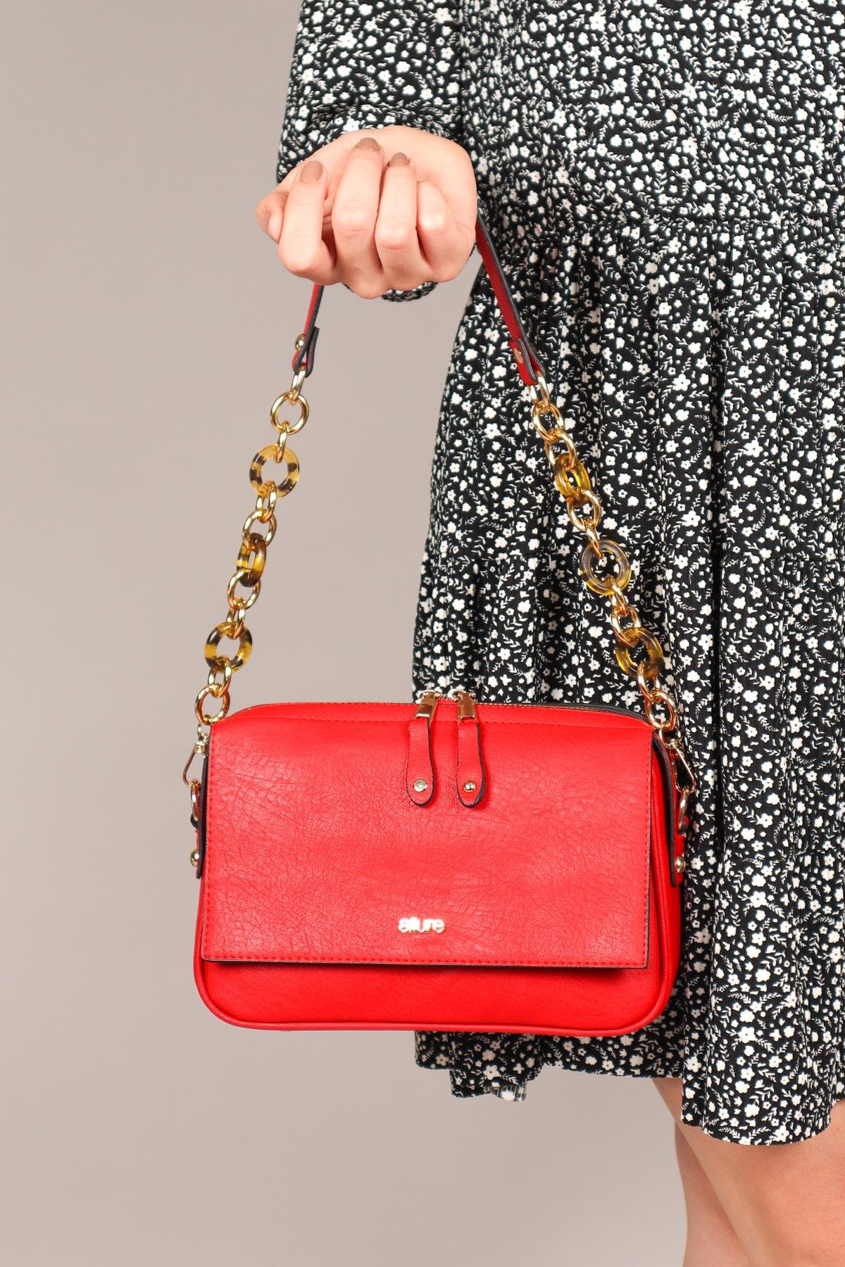 Kemik Halkalı Çanta KIRMIZIÇANTA