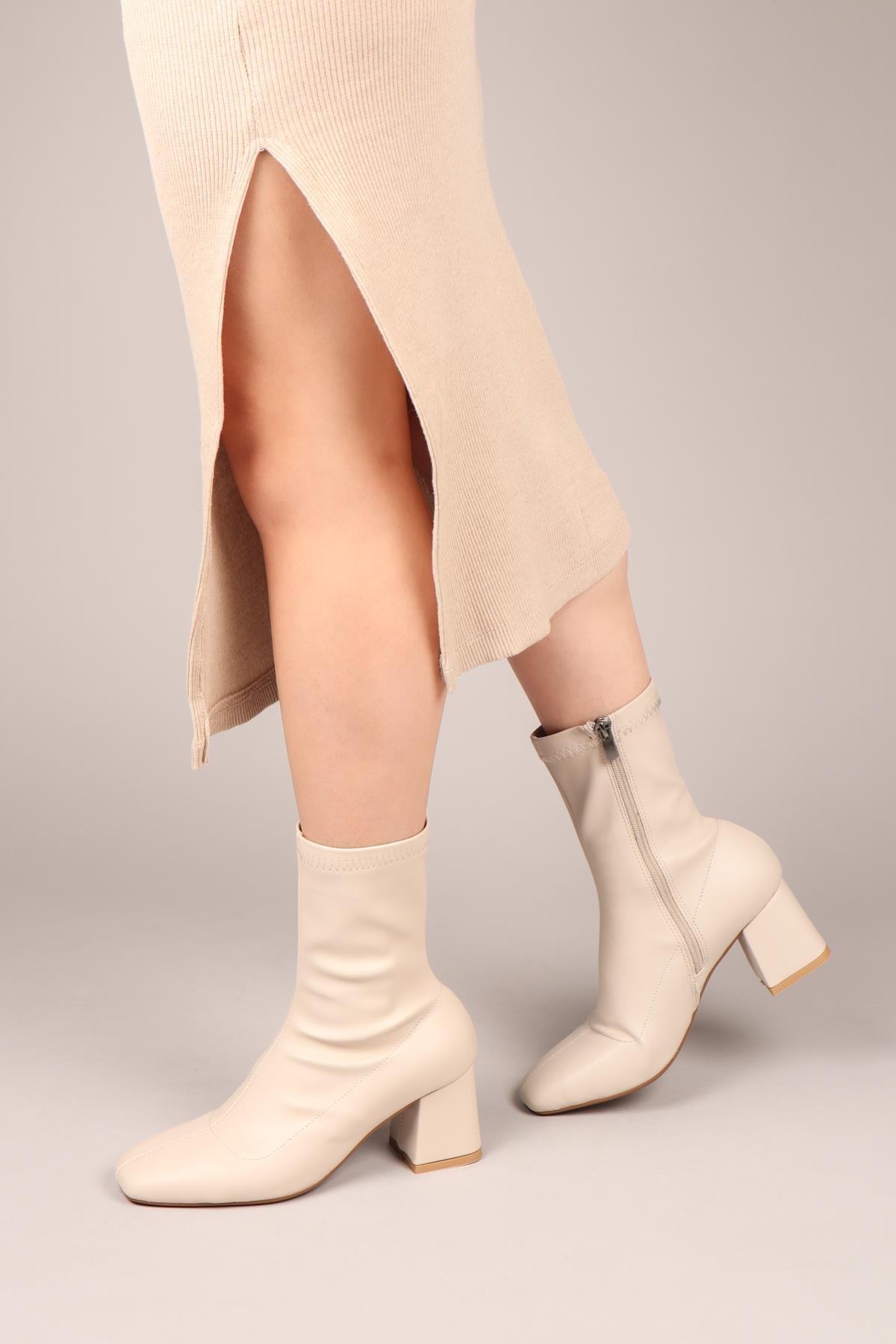 LEA Cilt Strech Topuklu Bot TENBOT