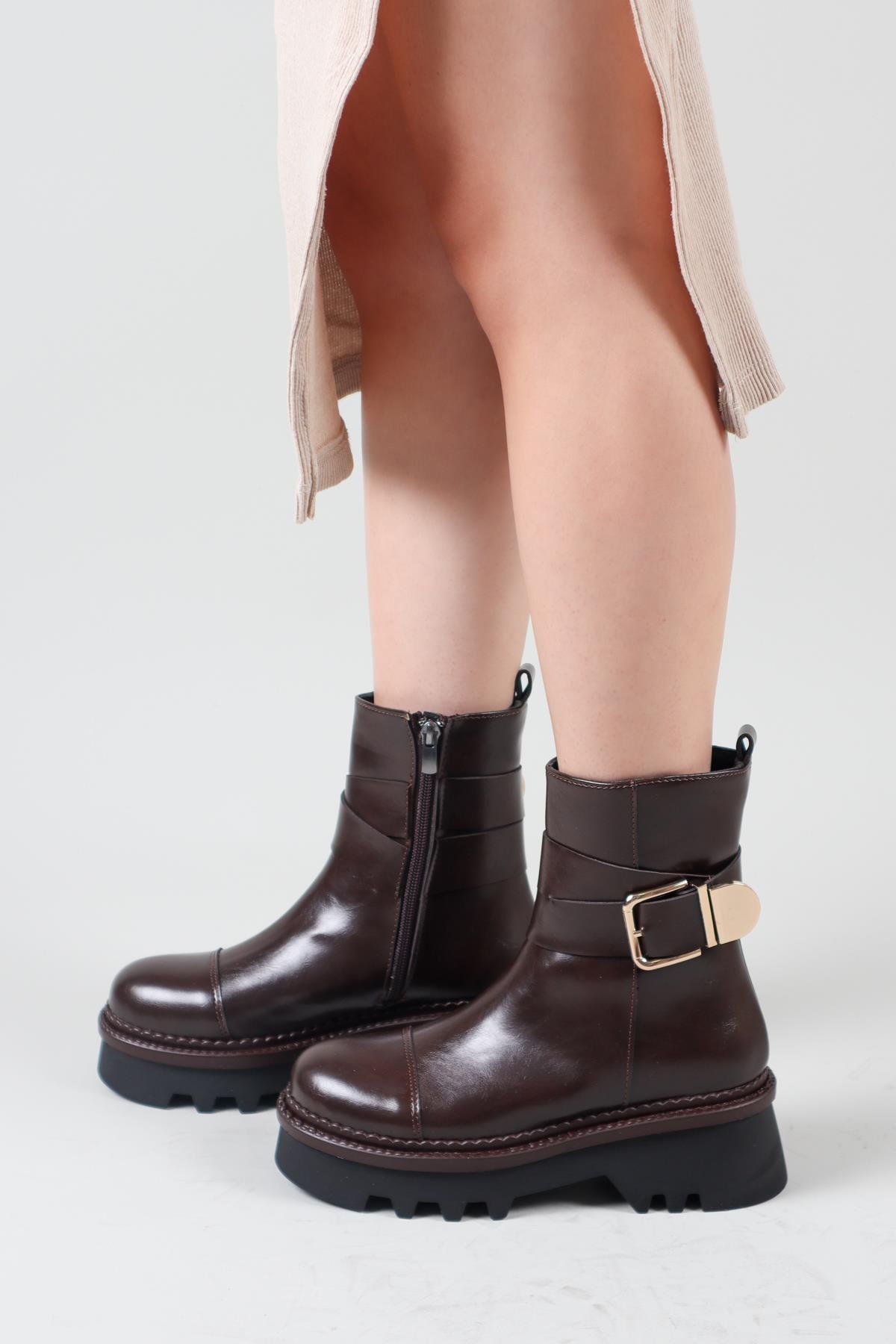 LENKA Toka Detaylı Kadın Bot KAHVERENGİBOT