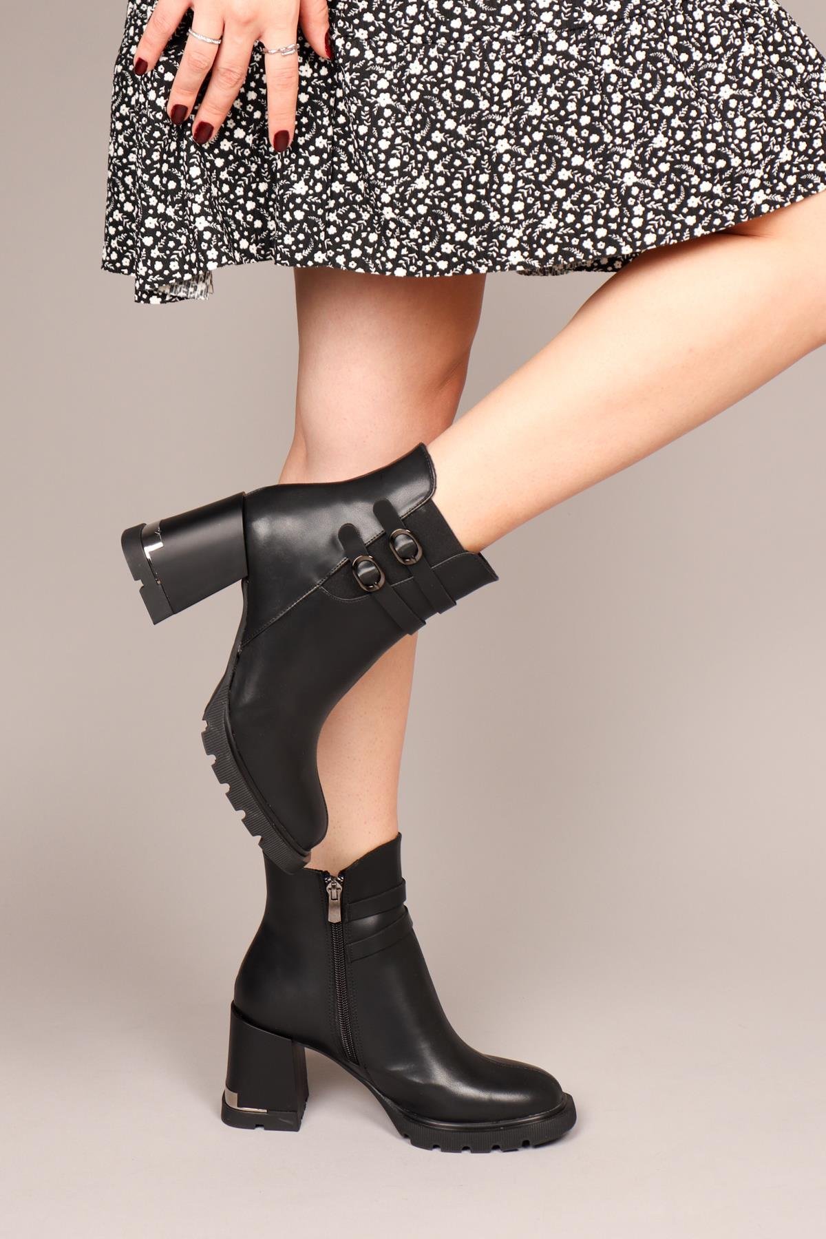 LETİCİA Topuklu Kadın Bot SİYAHBOT