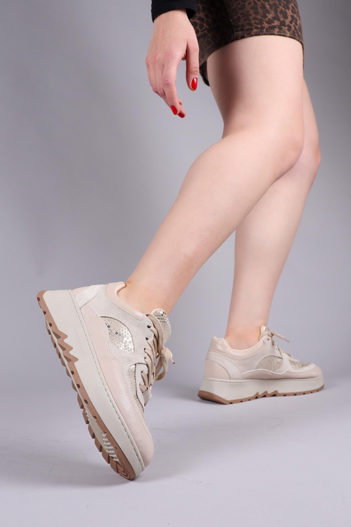 LİLY Süet Cilt Garnili Sneakers TENSPOR AYAKKABI