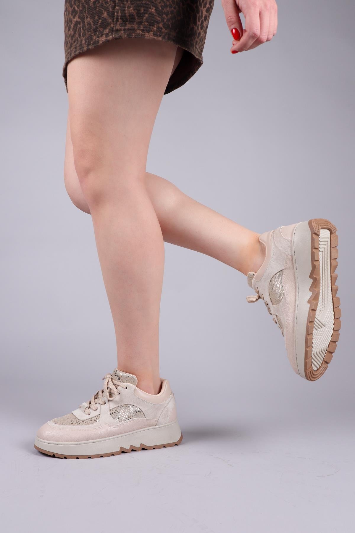 LİLY Süet Cilt Garnili Sneakers TENSPOR AYAKKABI