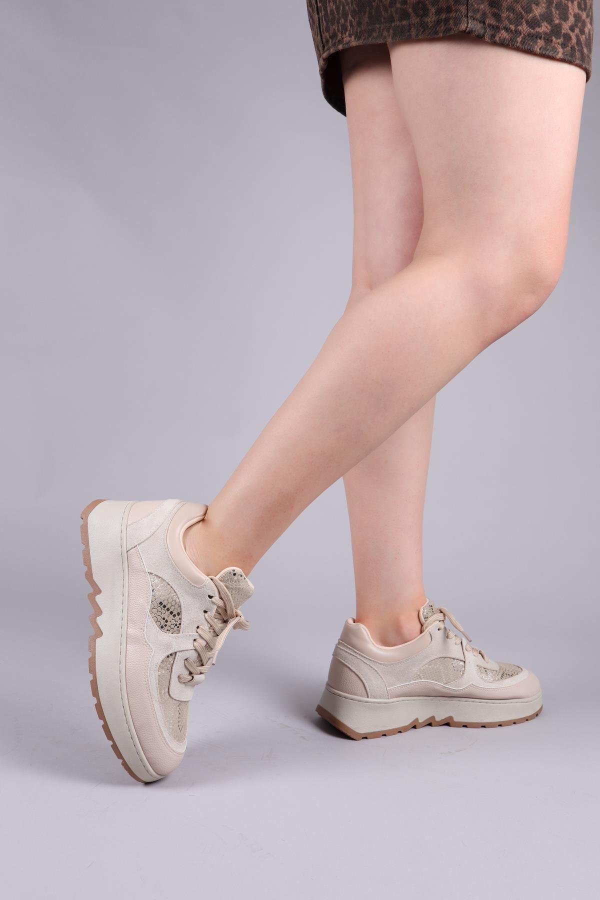 LİLY Süet Cilt Garnili Sneakers TENSPOR AYAKKABI