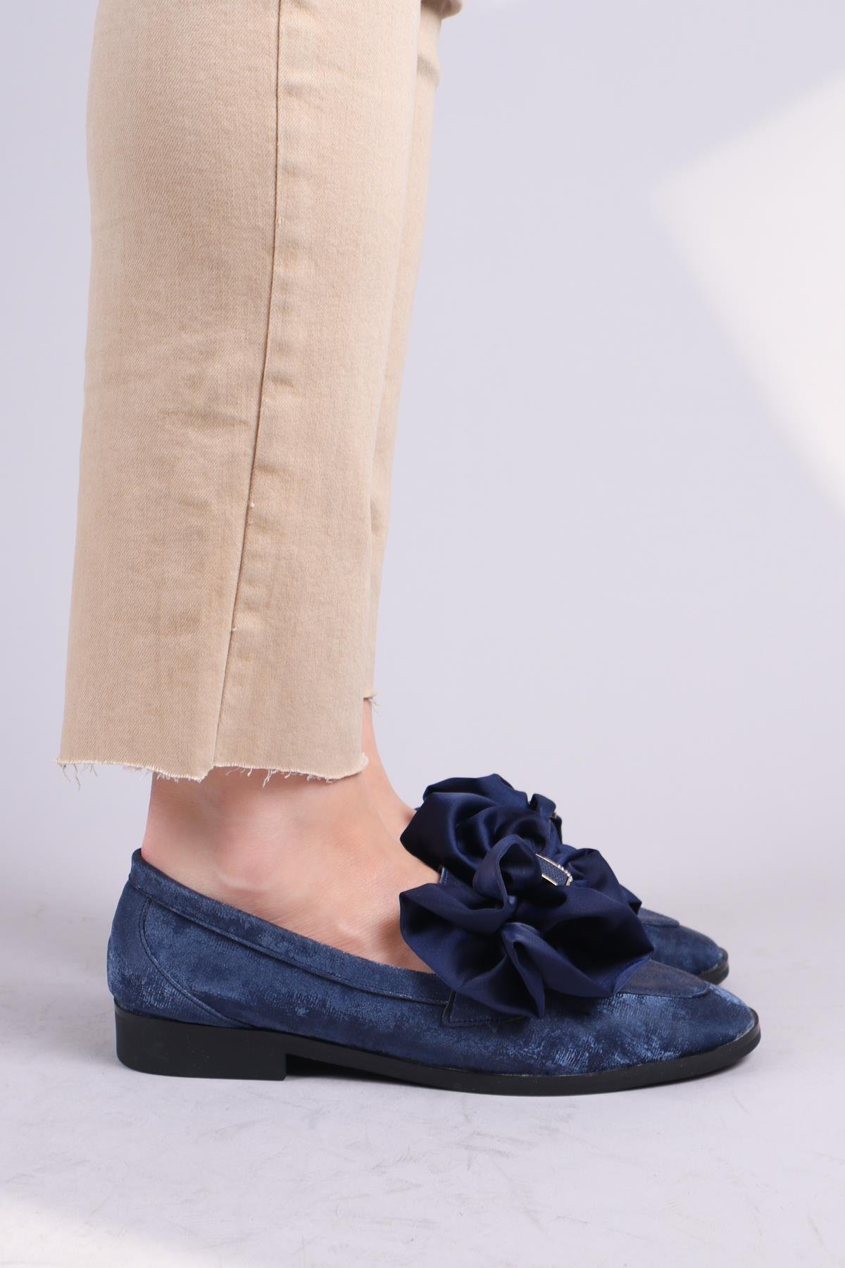 LOBİTO Saten Fiyonklu Loafer LACİVERTBABET