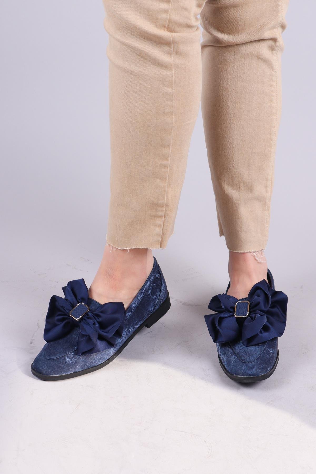 LOBİTO Saten Fiyonklu Loafer LACİVERTBABET