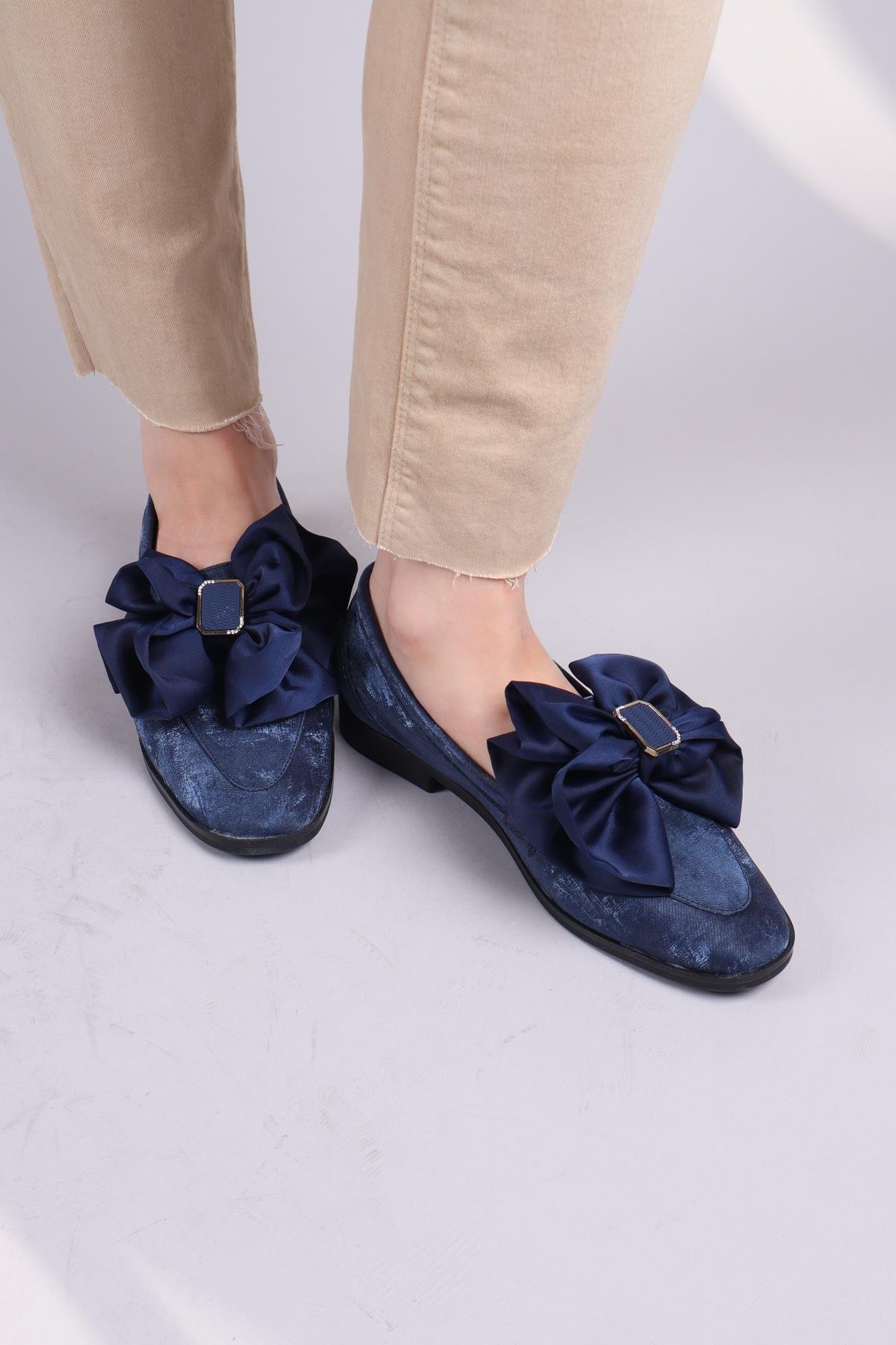 LOBİTO Saten Fiyonklu Loafer LACİVERTBABET