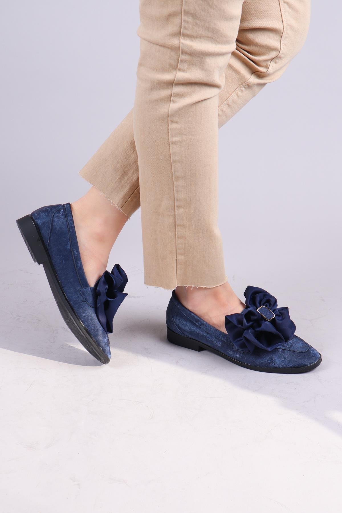 LOBİTO Saten Fiyonklu Loafer LACİVERTBABET