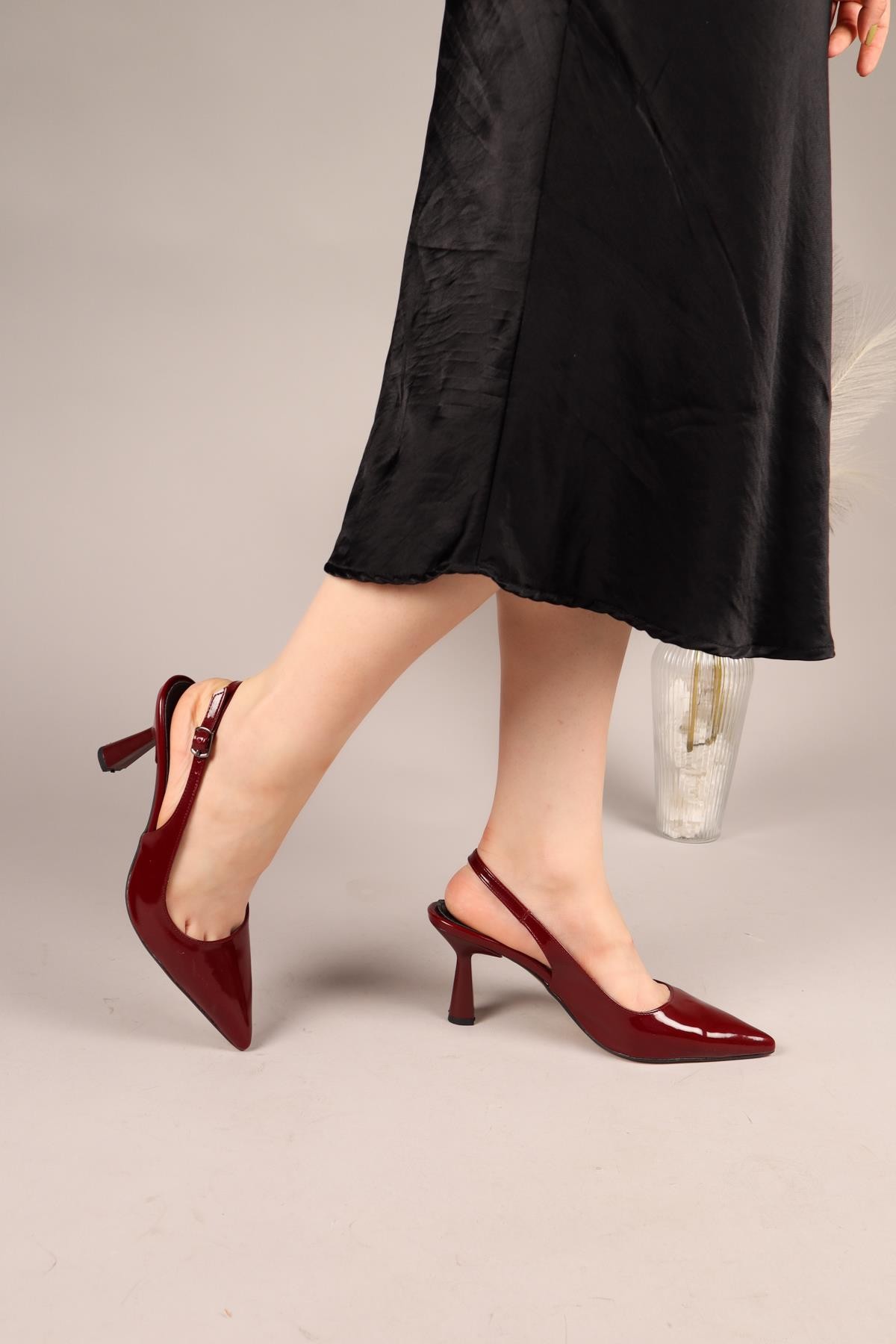 LUMA Arkası Açık Stiletto BORDO