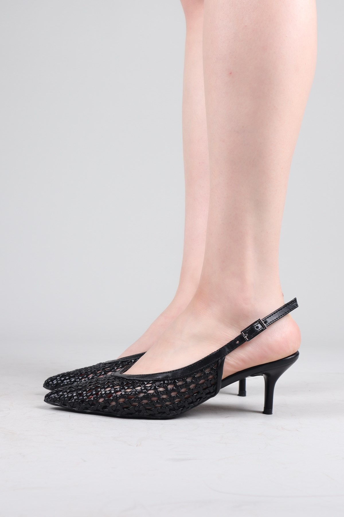 LUNESA Örgü Stiletto SİYAHTOPUKLU AYAKKABI