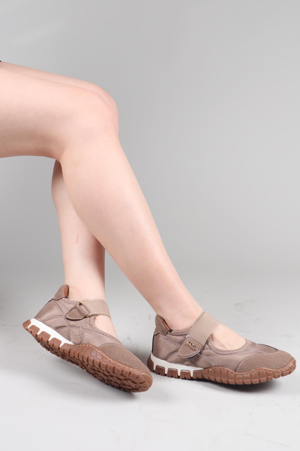 MADRE Cırtlı Süet Garnili  Paraşüt Babet VİZONBABET