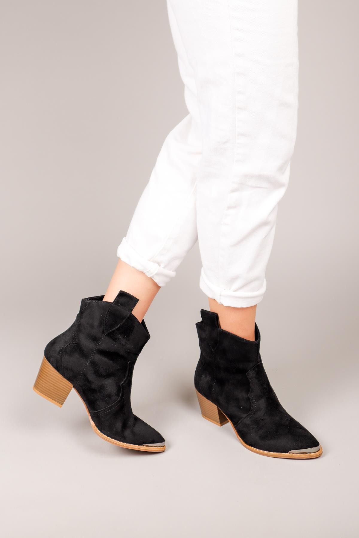 MAİR Topuklu Western Bot SİYAHBOT