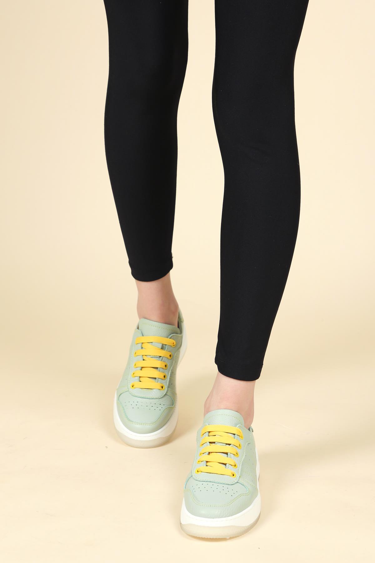 mammam Mammamia 0325 Hakiki Deri Bağcıklı Kauçuk Taban Sneaker - Fiyatı