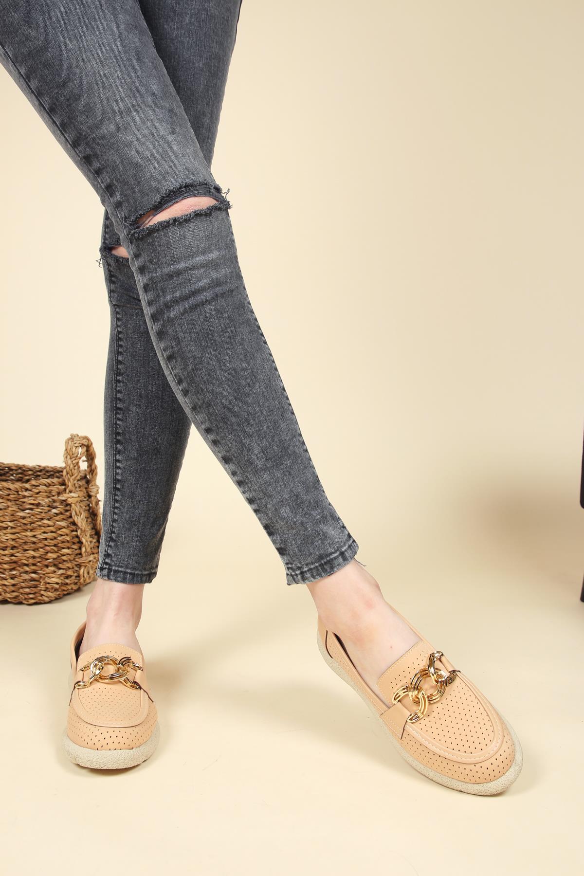 Metal Halkalı Delikli Loafer NUTBABET
