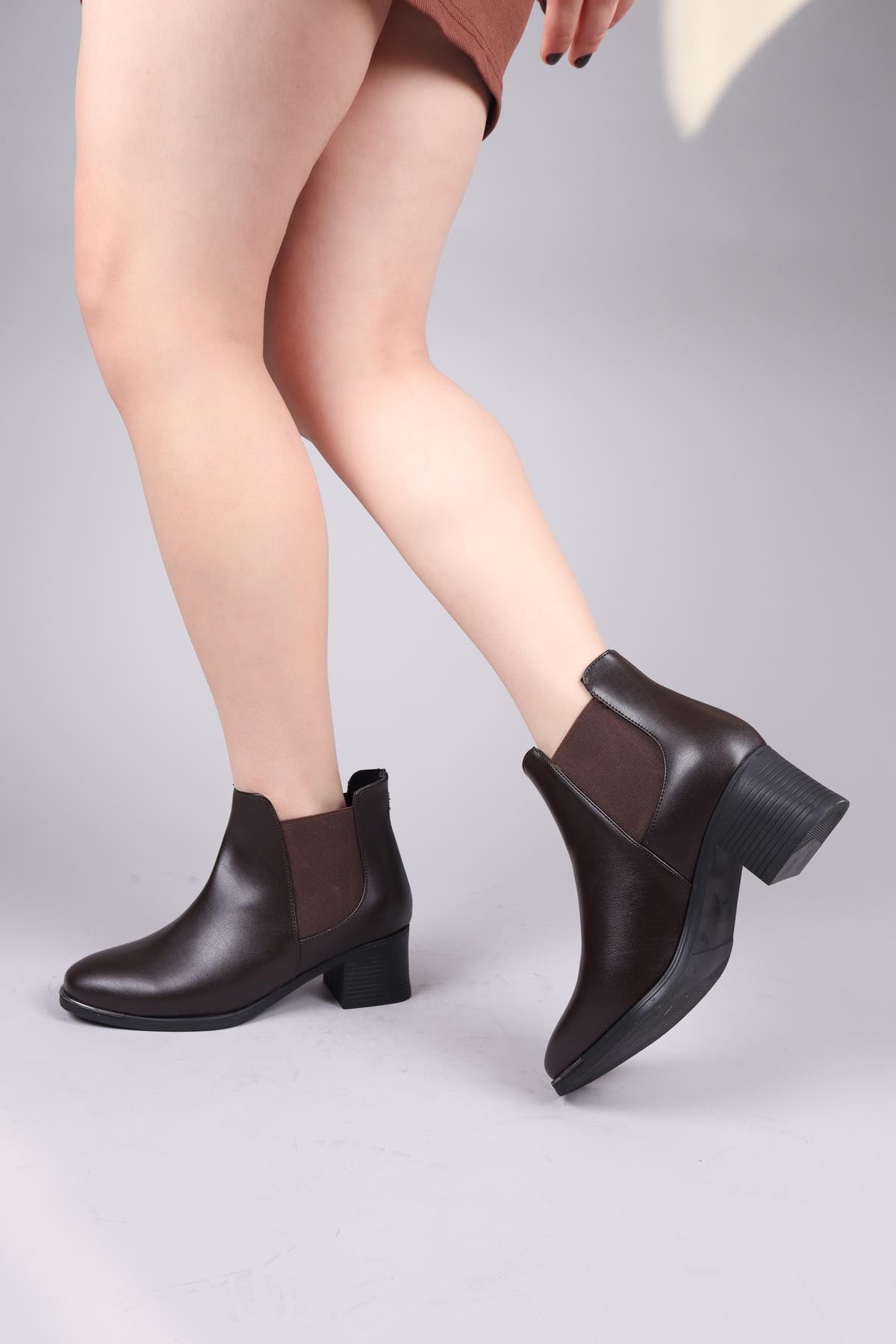 MİLDURA Lastikli Alçak Topuklu Bot KAHVERENGİBOT