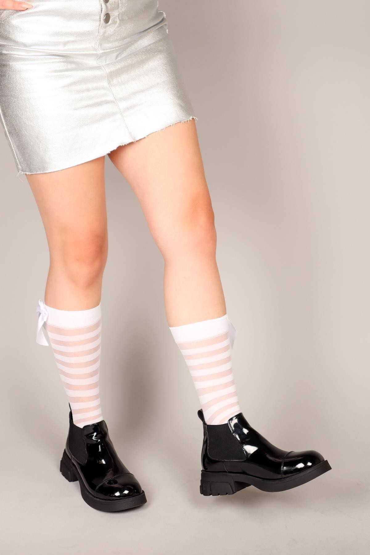 MİLİCA Lastik Detaylı Rugan Kısa Bot SİYAHBOT