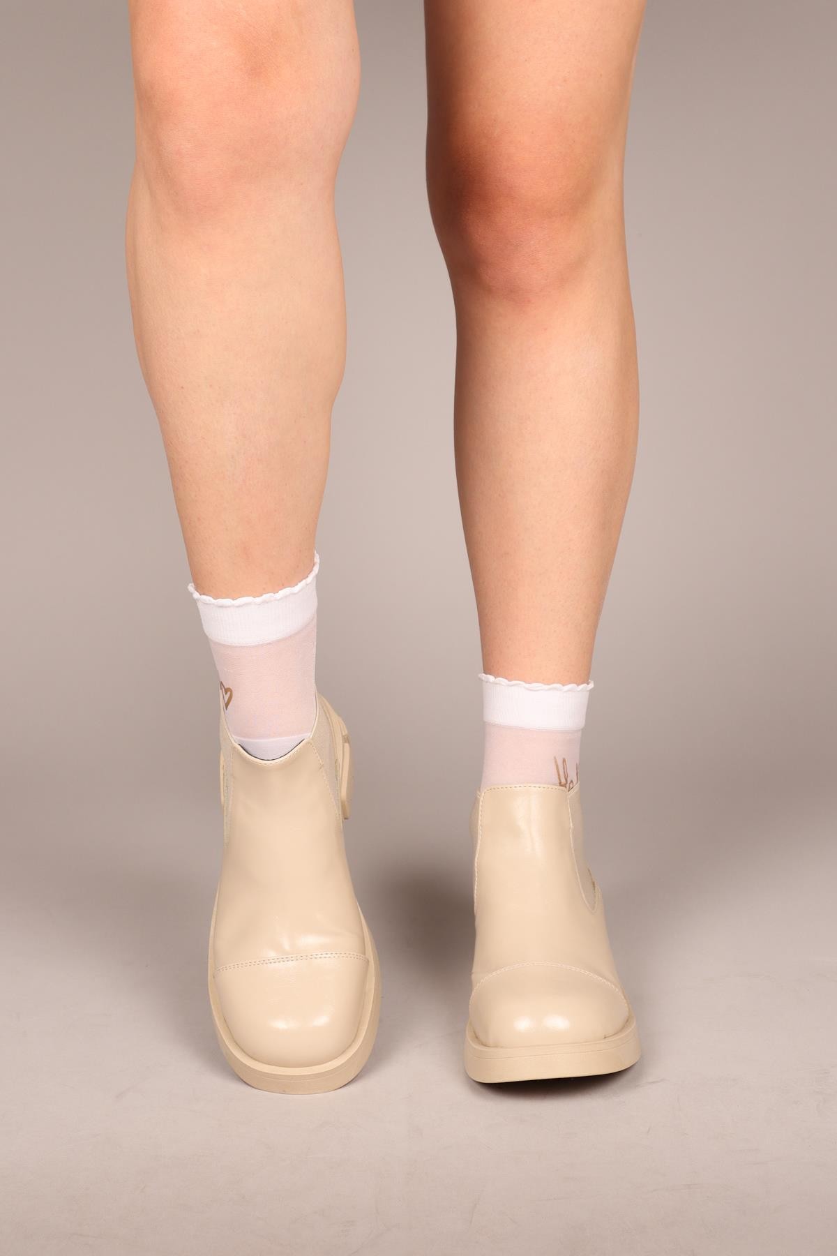 MİLİCA Lastik Detaylı Rugan Kısa Bot TENBOT