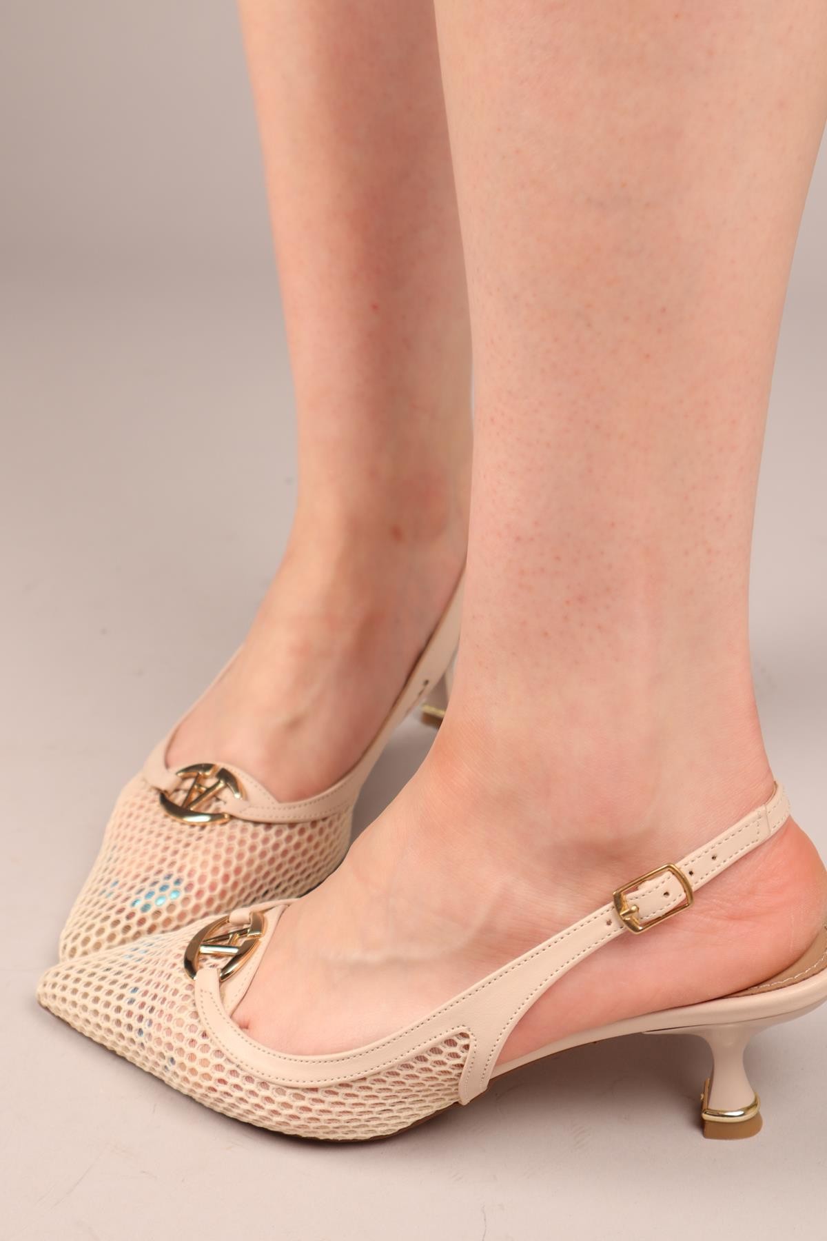 NOVARA Tokalı File Stiletto TENTOPUKLU AYAKKABI