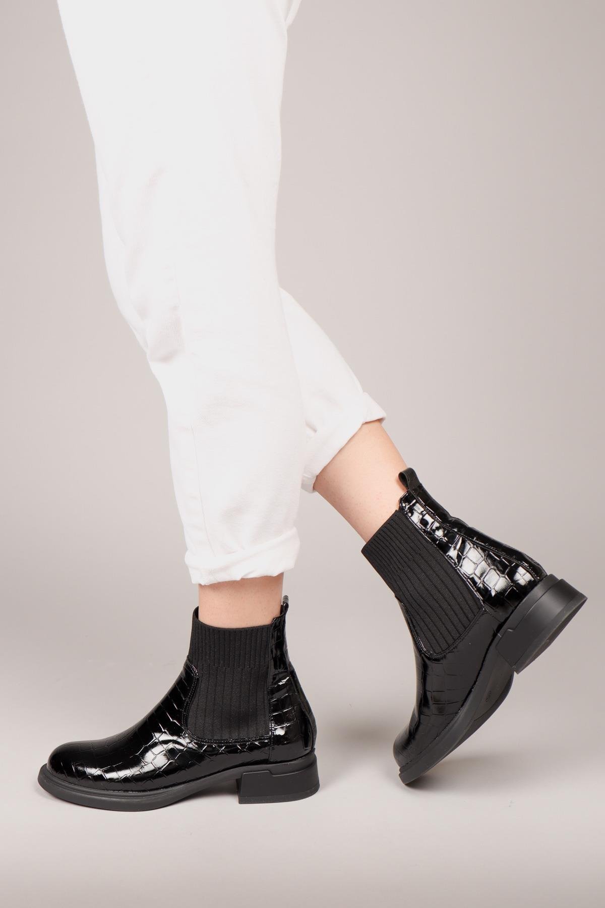 OSLO Çorap Detaylı Bot SİYAHBOT