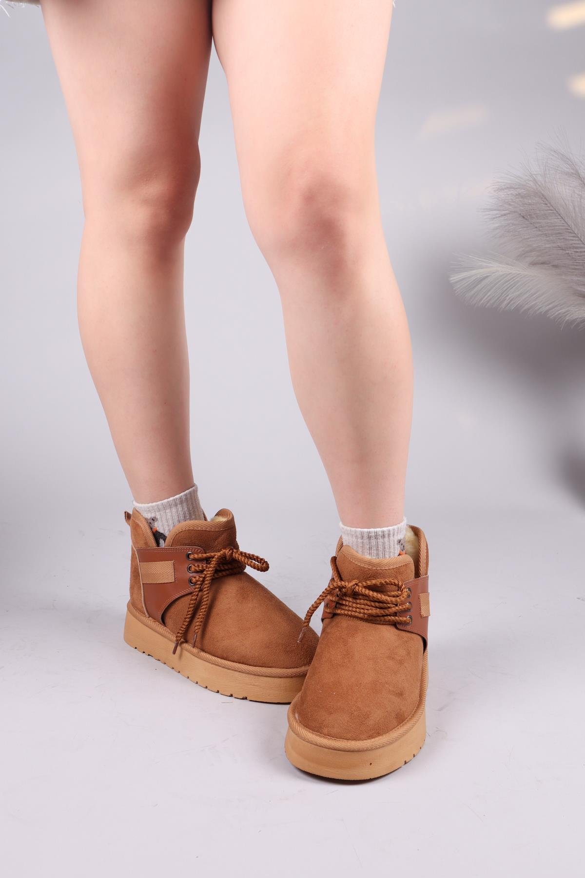 PUFF İçi Suni Kürklü Süet Bot TABABOT